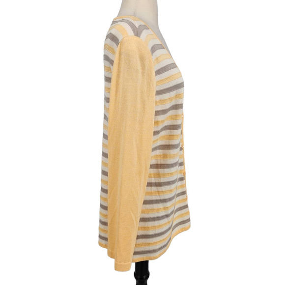 St John Wool Blend Stripe Cardigan Sweater Womens Size Large - Picture 6 of 7